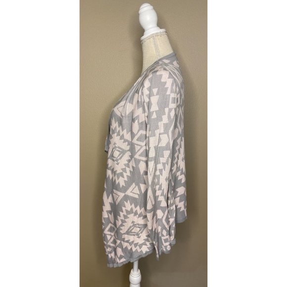 Faded Glory Aztec Print Waterfall Sweater Sz M - Picture 2 of 6